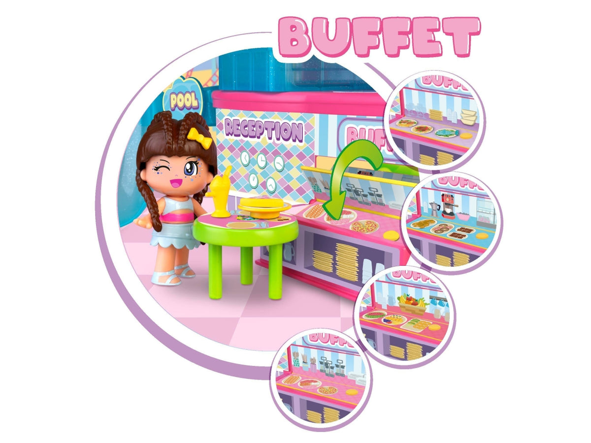 Pinypon 5 Star Hotel - Set con Accessori e 2 Personaggi, Multicolor, Età 4+, Famosa $