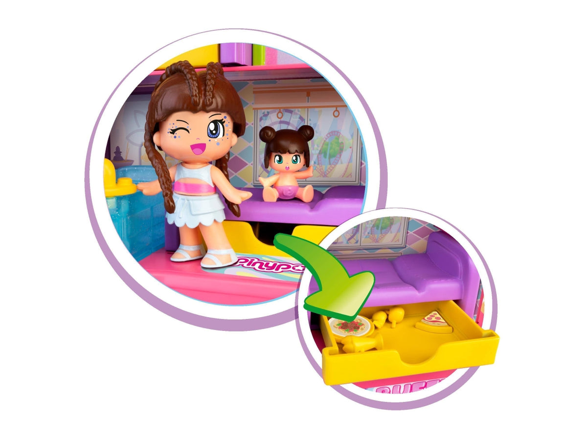 Pinypon 5 Star Hotel - Set con Accessori e 2 Personaggi, Multicolor, Età 4+, Famosa $