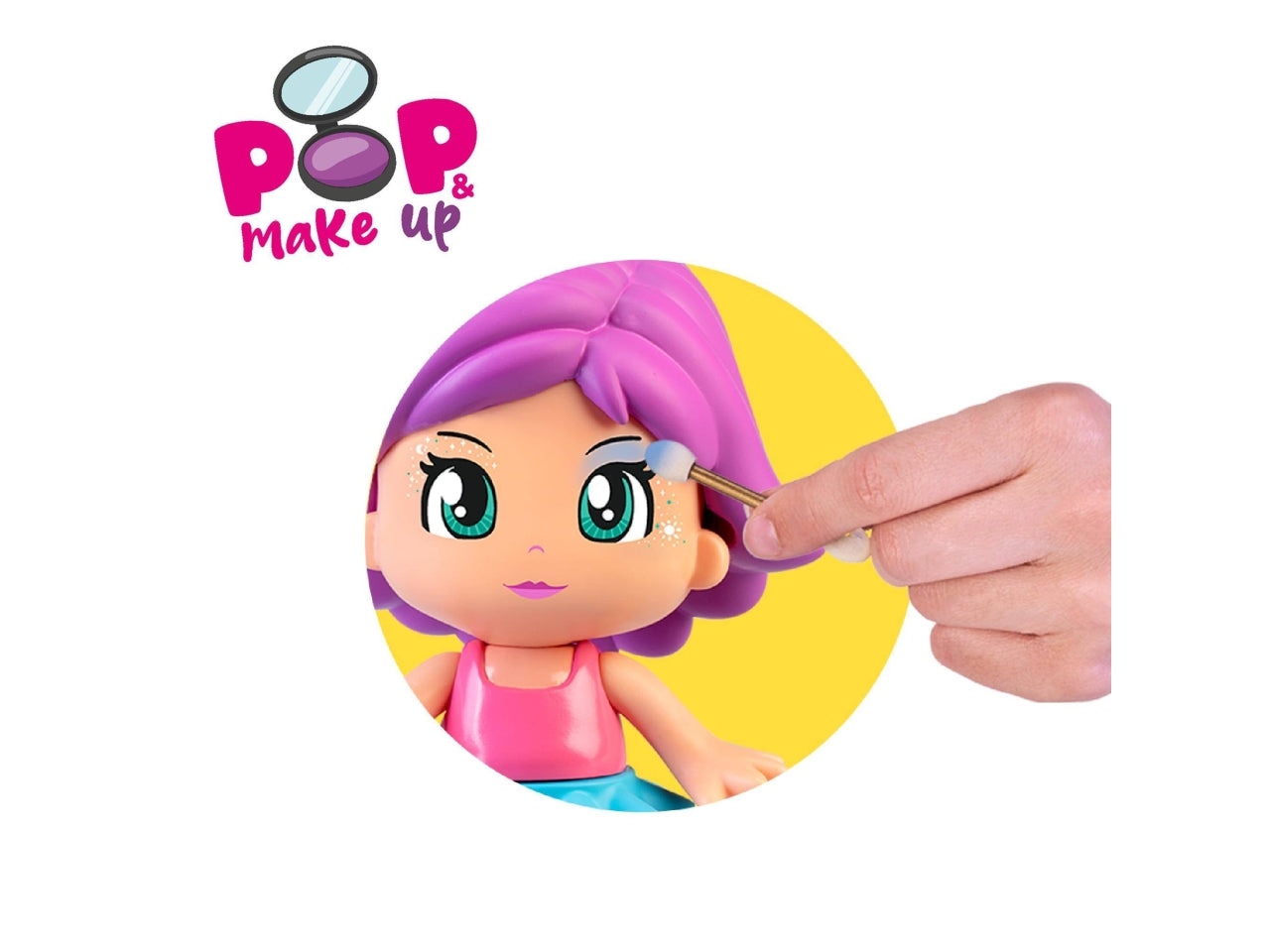 Pinypon - Pop & Make Up, personaggio 17 cm, con accessori per il trucco e capelli, Età 4+ anni - Famosa $