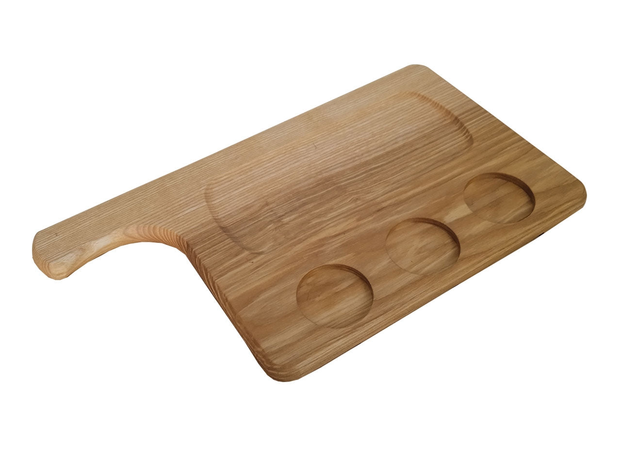 Tagliere in frassino con 3 incavi 40x22cm