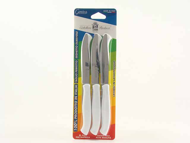 Coltelli bistecca 6 pezzi bianchi 4804b.11