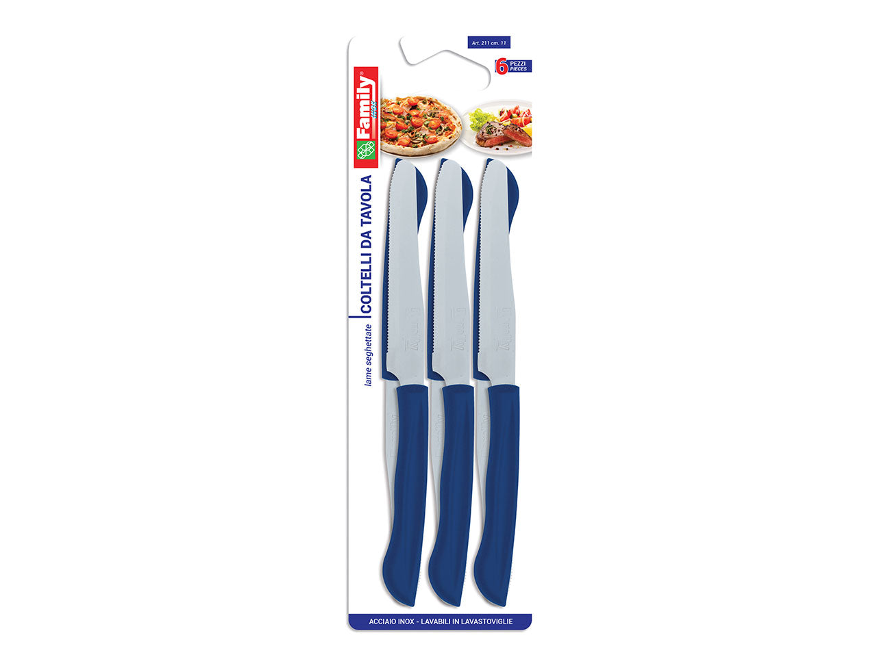 Coltelli tavola 6 pezzi blu 0211bl.11