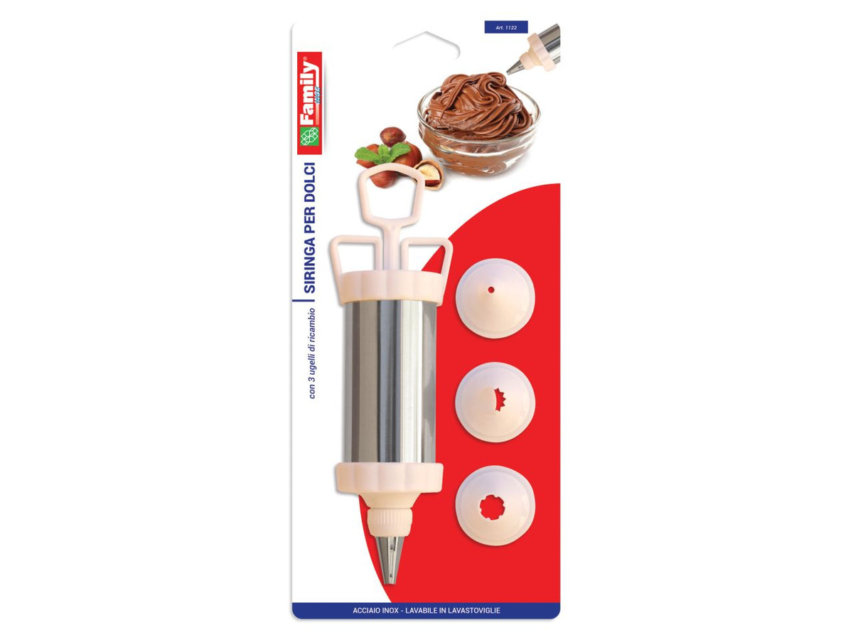 Siringa per dolci con 3 ugelli di ricambio