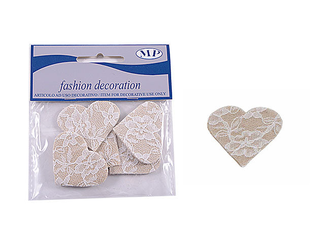 Appendino cuore pizzo 5x4,5cm 24 pezzi b245 00
