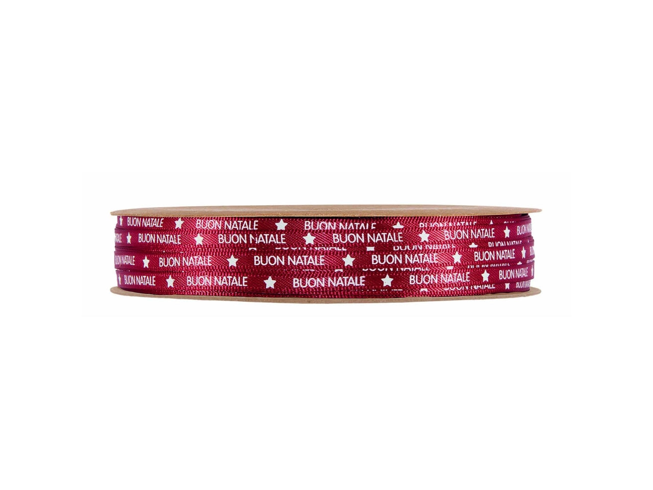 Nastro regalo rosso con scritta oro Buon Natale 4mm x 25m - Piovaccari