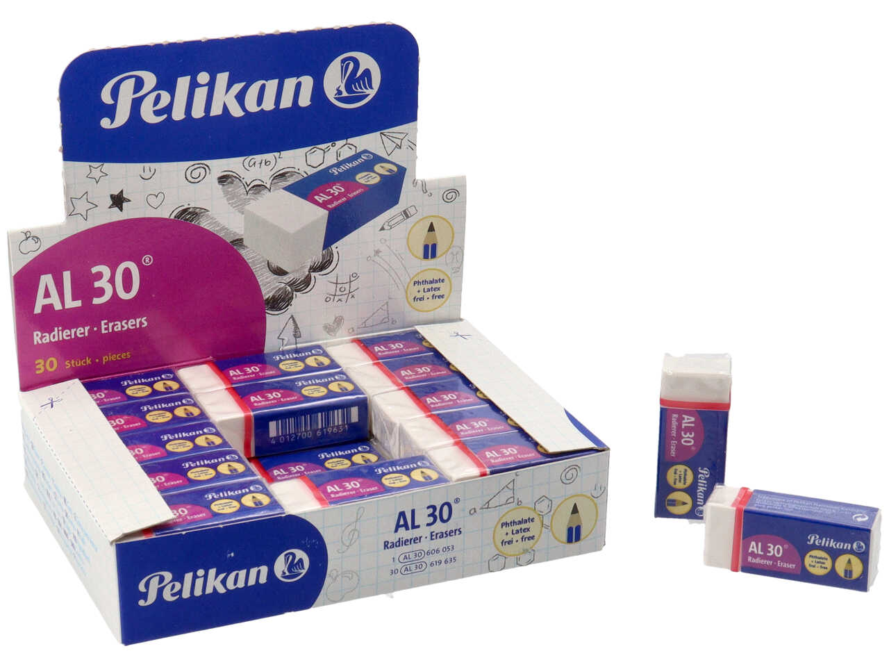 Gomme plasto AL30 per matita scatola da 30 pezzi