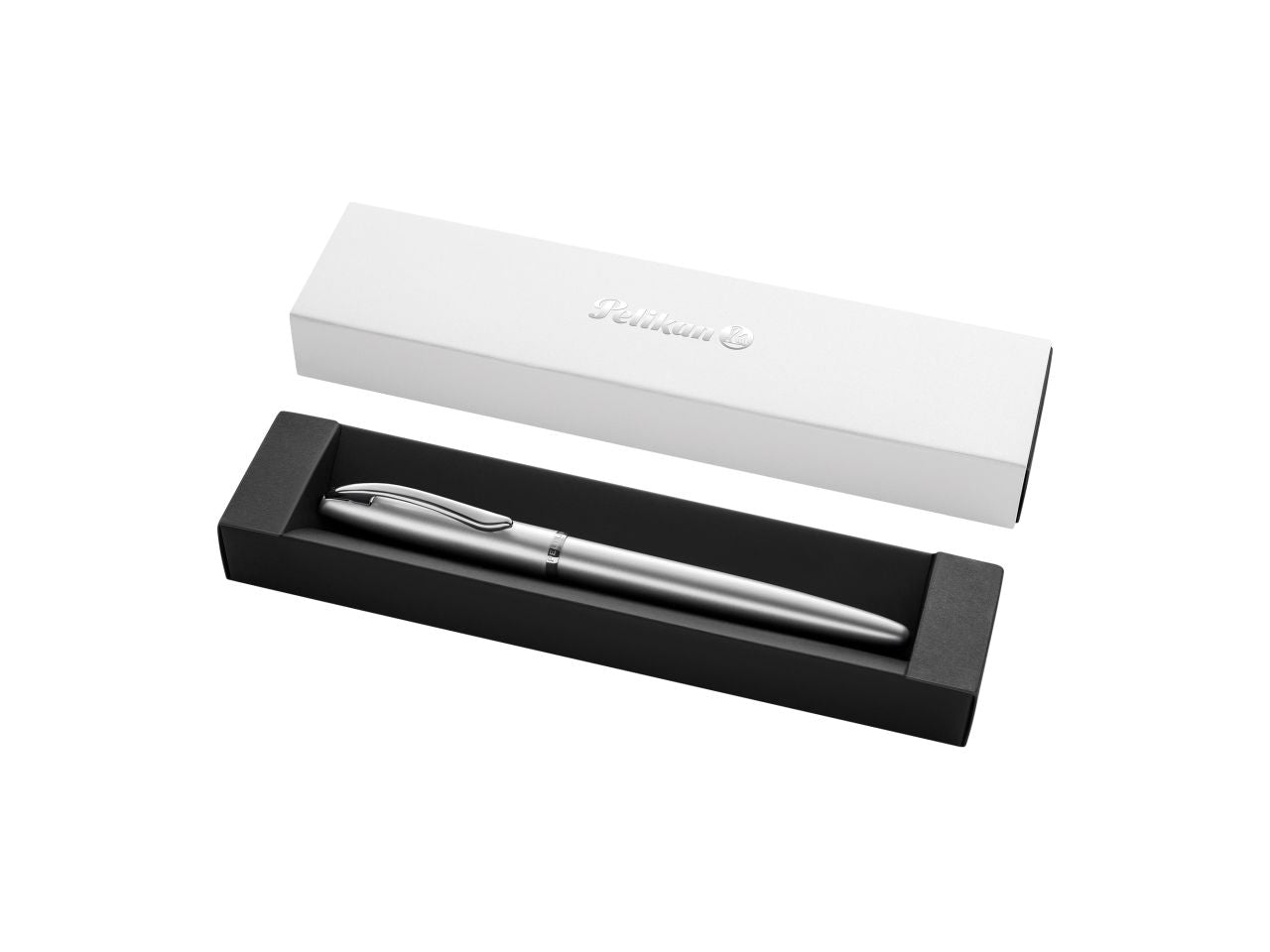 Penna stilografica jazz noble elegance color silver , in astuccio regalo