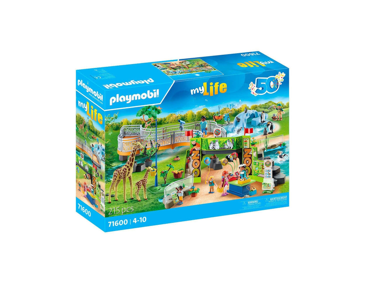 Playmobil Grande Zoo, edizione esclusiva per il 50° anniversario, con habitat flessibili e animali esotici, giocattolo per bambini dai 4 anni in su | Playmobil