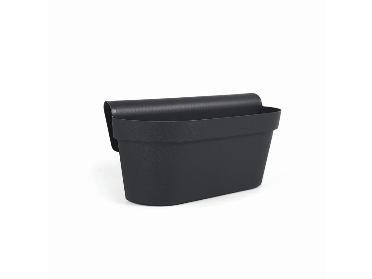 Balconetta rettangolare in plastica per esterno antracite, 50x20x20 cm - Blumax