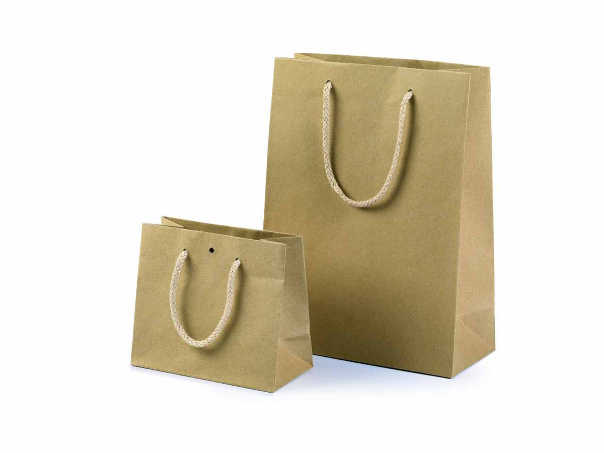 Busta shopper carta kraft 35x32+25