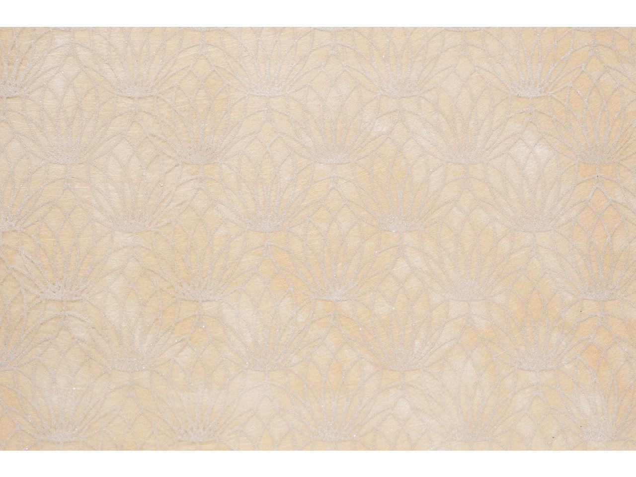 Rotolo carta da regalo floreale avorio e glitter argento in polyweb 1x9m - Piennepi