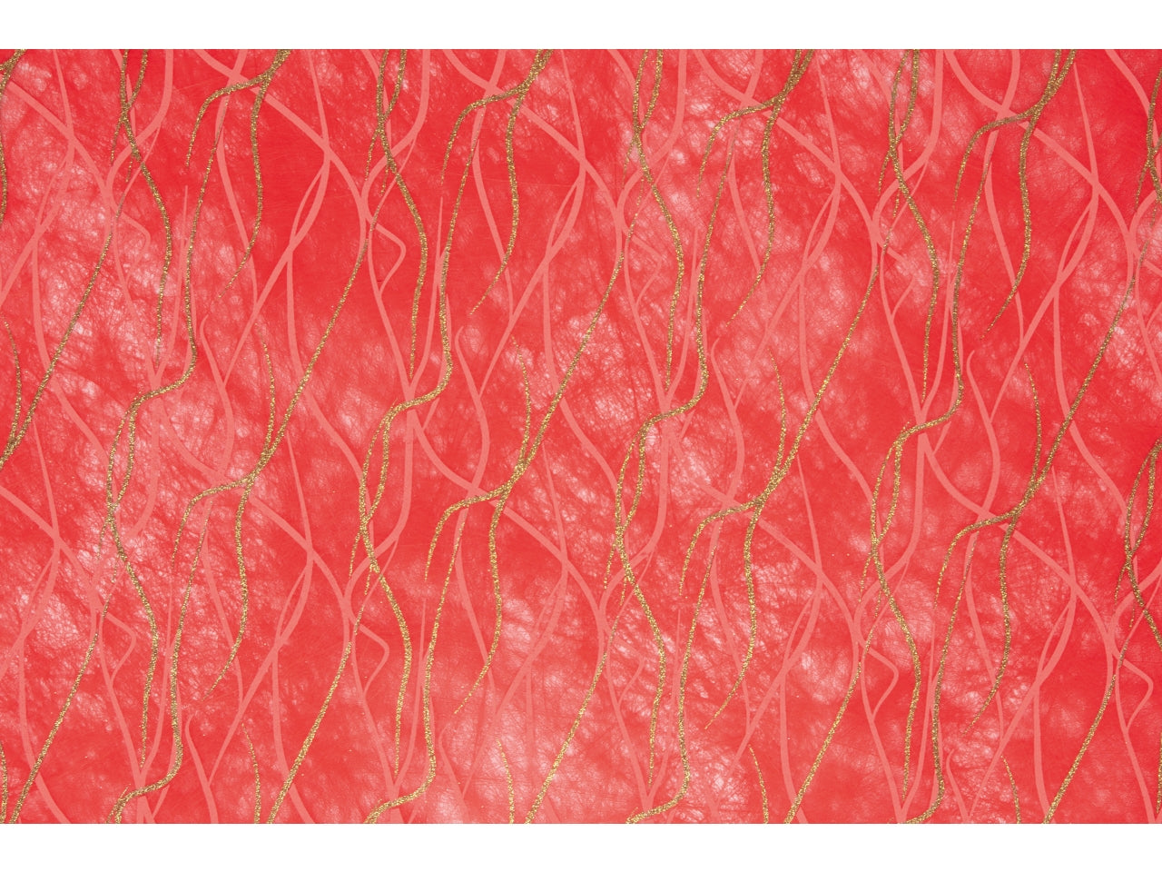 Rotolo carta da regalo rossa e dorata in polyweb 1x9m - Piennepi