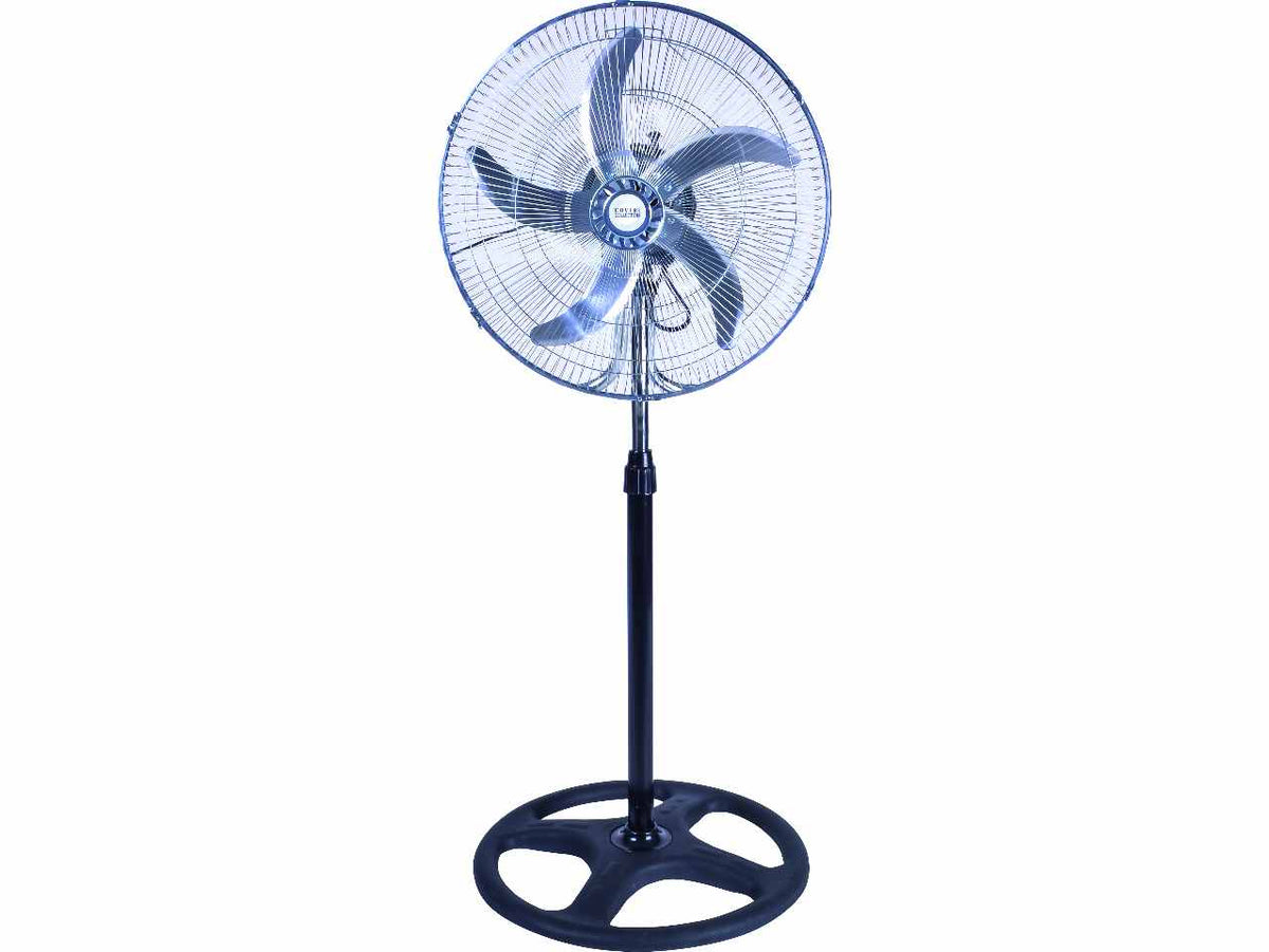 Ventilatore piantana in alluminio, acciaio e abs nero e argentato 125 cm, 6057001 - Coveri Collection
