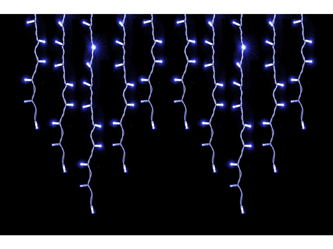 Tenda di luci natalizia a cascata con 228 led misura 3x0,9mt connect flash colore bianco per uso esterno