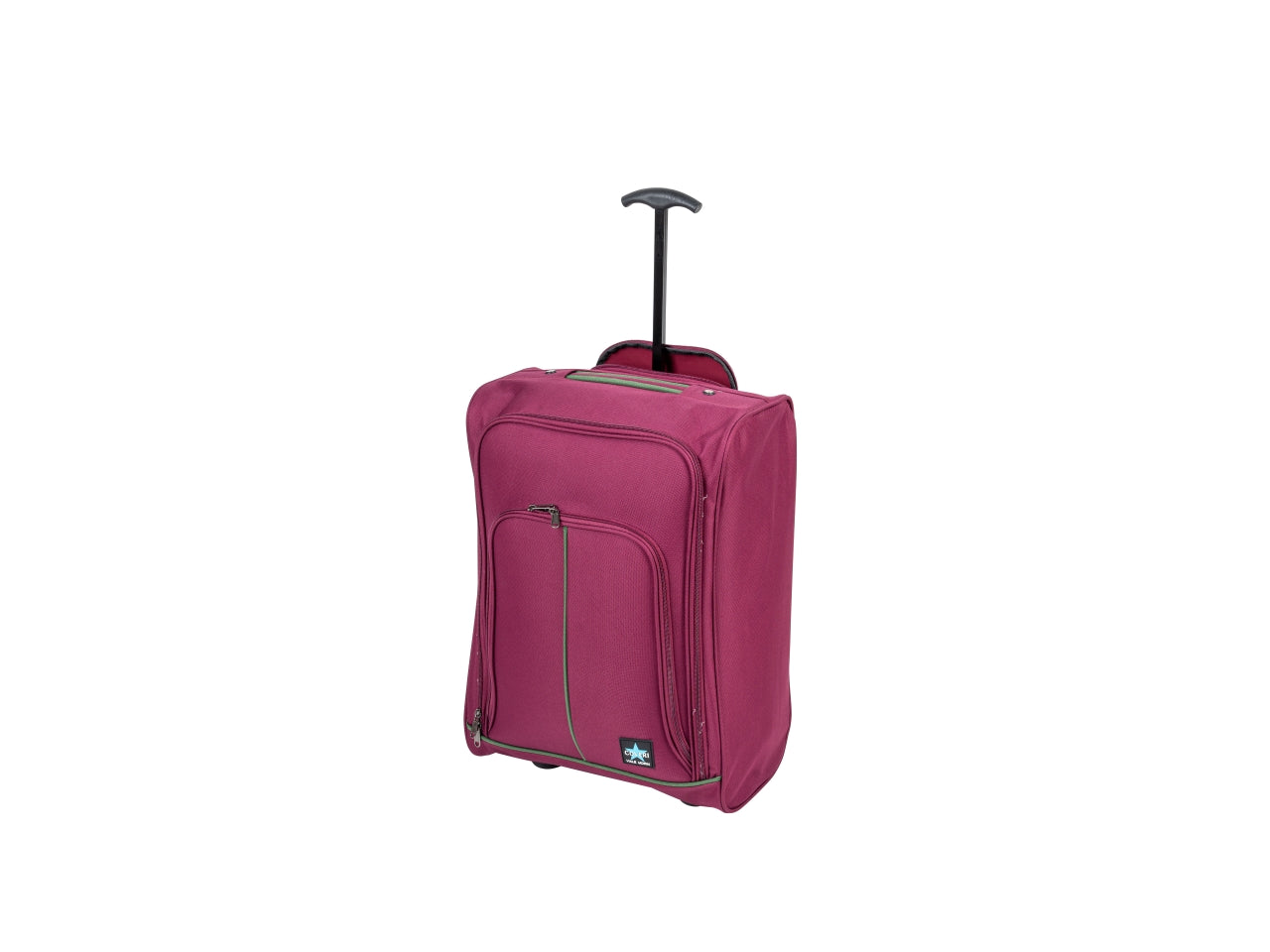 Trolley da cabina 35x20x50 cm in tessuto bordeaux con tasca anteriore, manico telescopico e maniglia superiore - Coveri