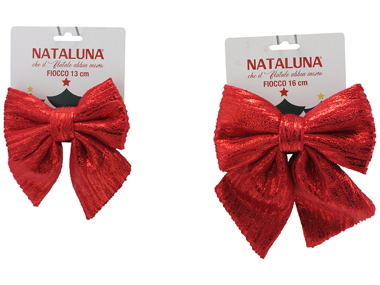 Fiocco imbottito in 2 misure assortite 13-16cm rosso