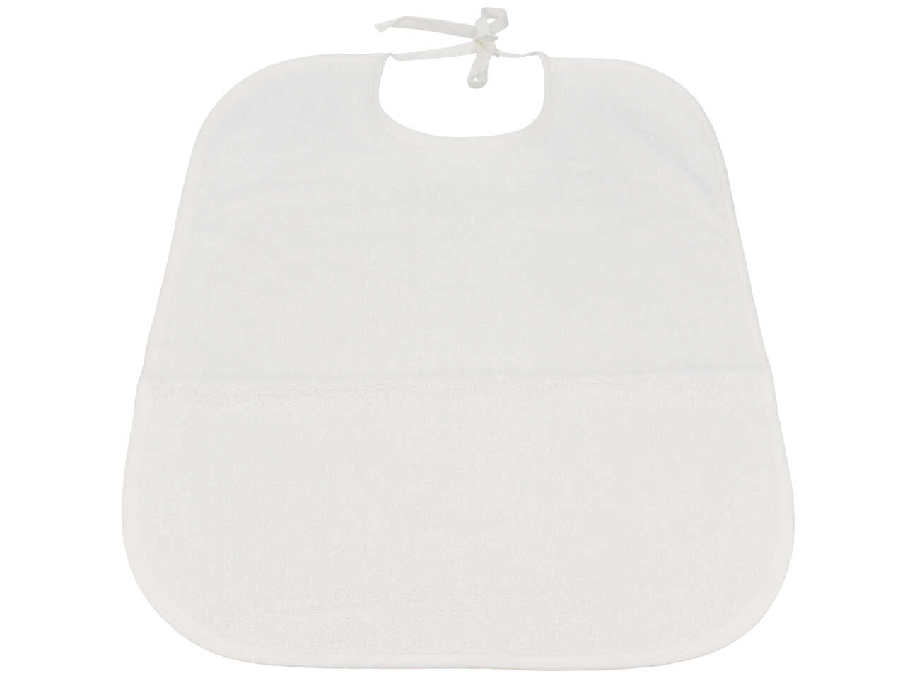 Bavetta per anziani in spugna di cotone bianco 37x50 cm, confezione da 3 - La chiocciolina