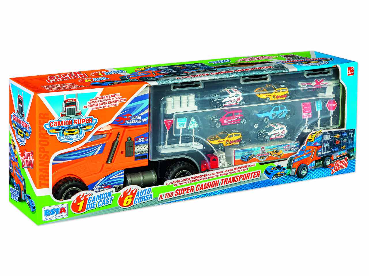 Super camion c/6 veicoli die cast 11185