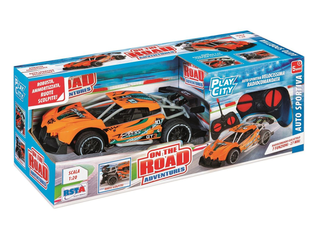 Auto sportiva radiocomandata play city con pacco batteria scala 1:20