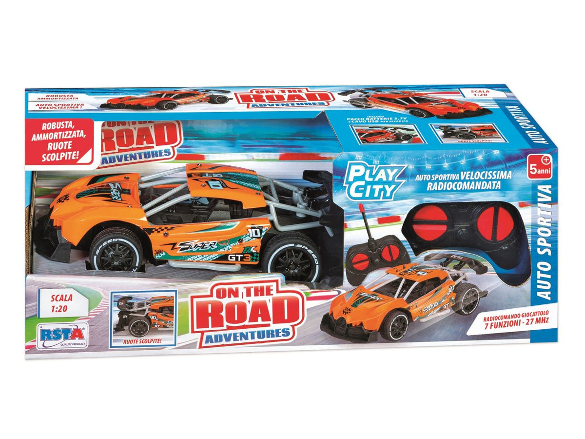 Auto sportiva radiocomandata play city con pacco batteria scala 1:20