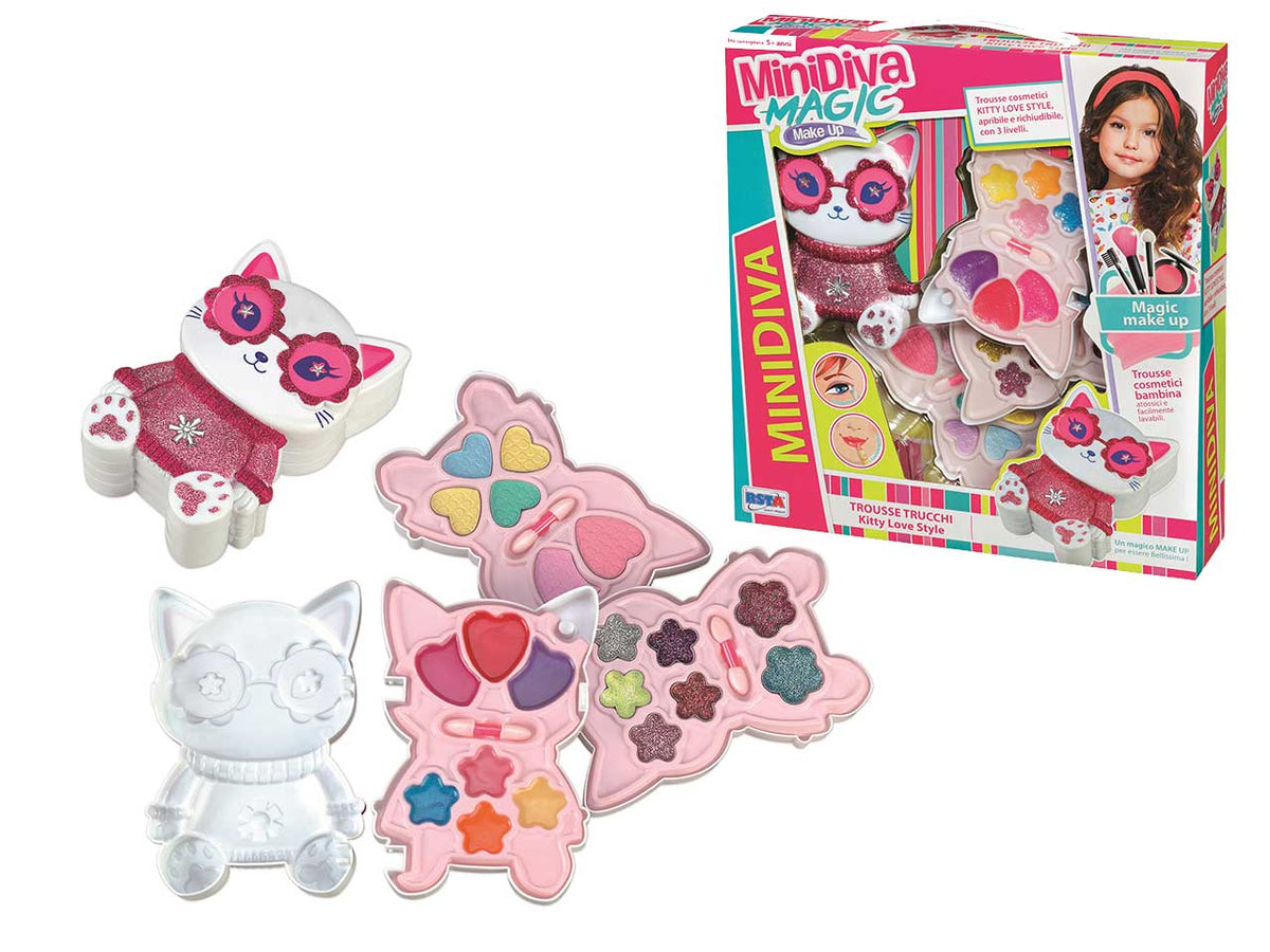 Minidiva magic make up kitty love cofanetto a 3 livelli