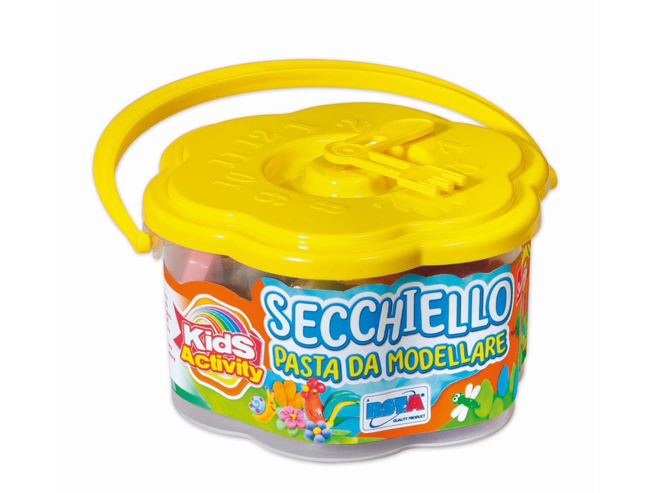 Pasta da modellare in secchiello 125gr 18 colori assortiti