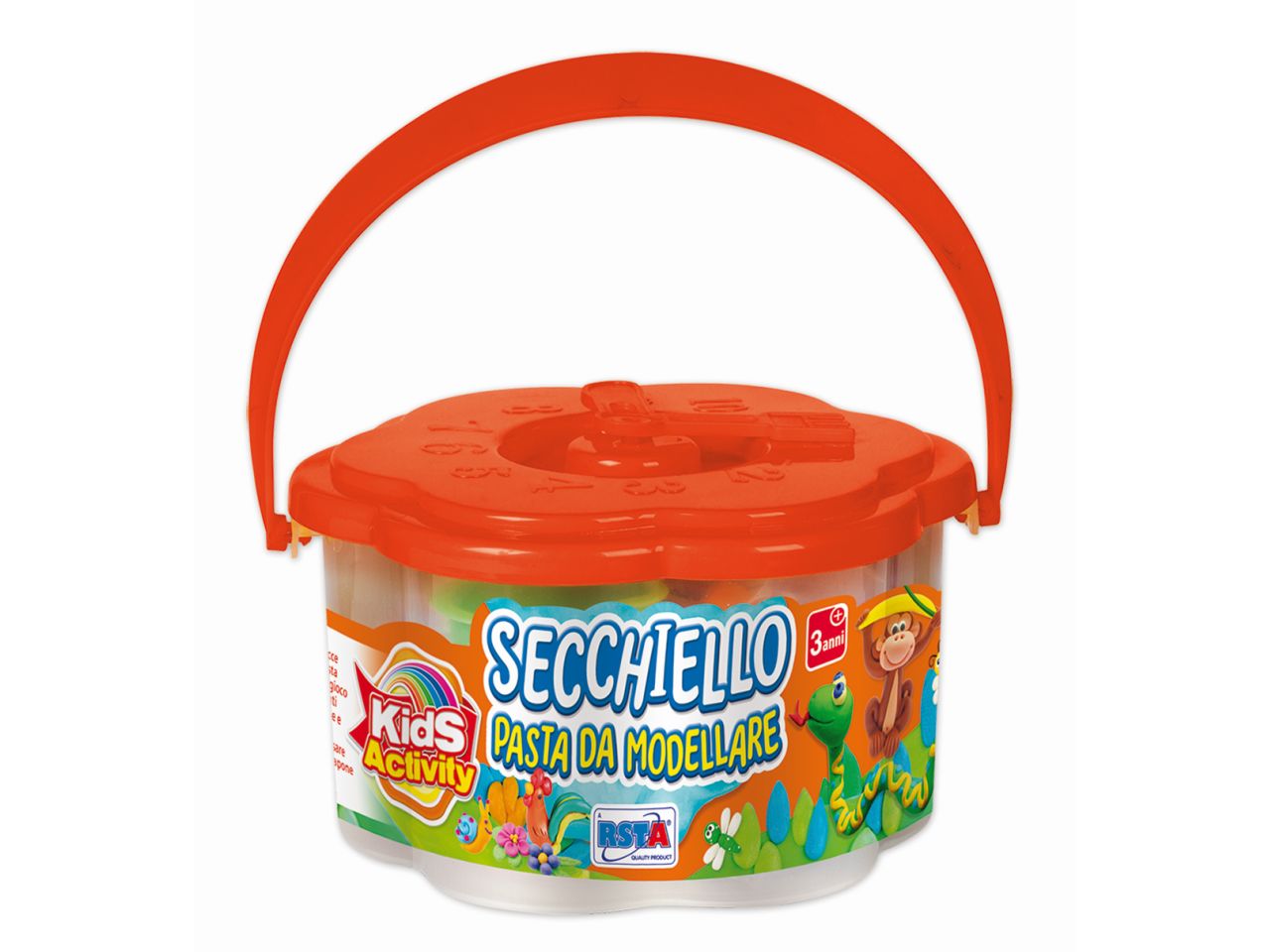 Pasta da modellare in secchiello 125gr 18 colori assortiti