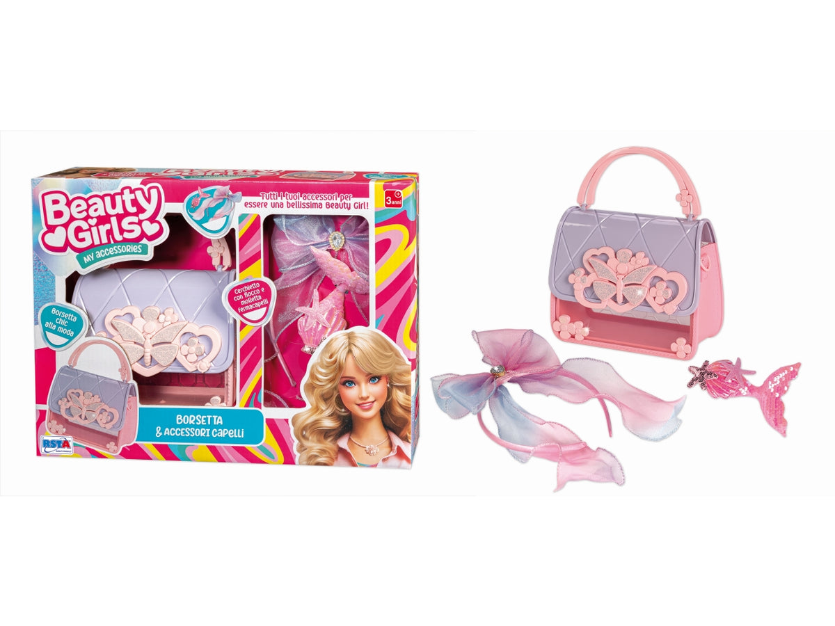 Borsetta bauletto e accessori capelli beauty