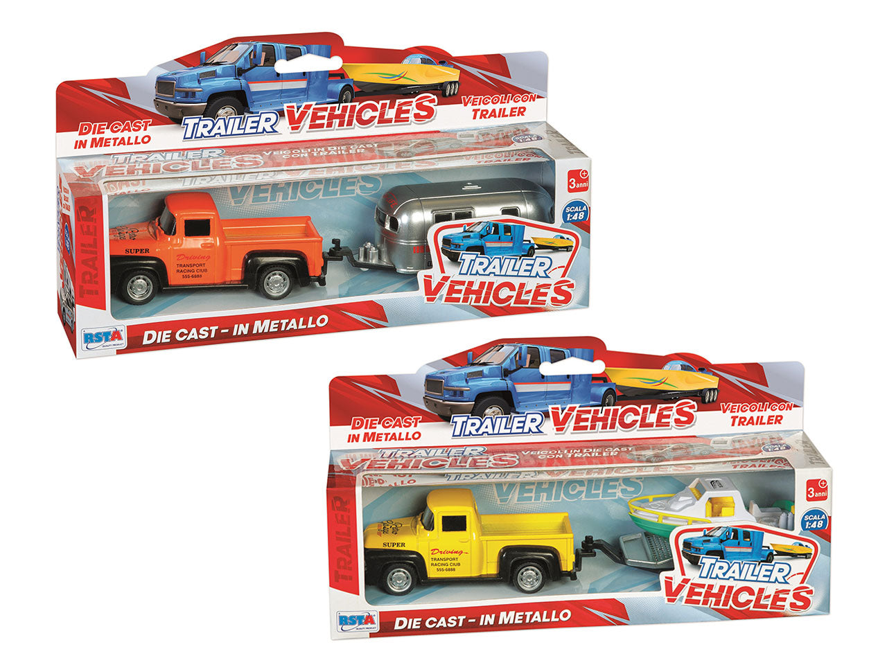 Pick up die cast con carrello e motoscafo