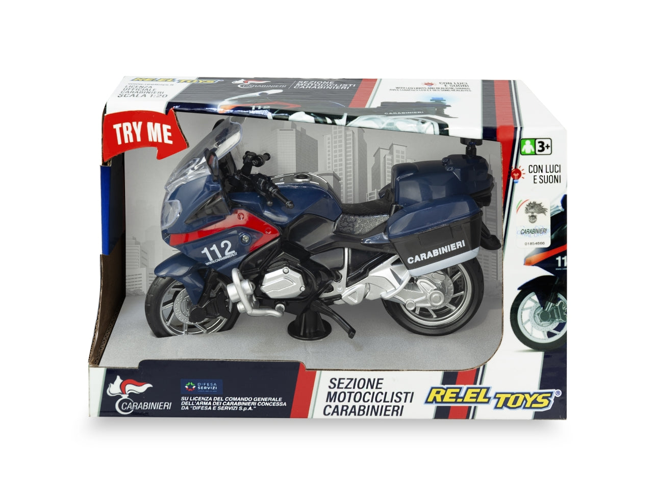 Moto carabinieri a frizione con luci e suoni