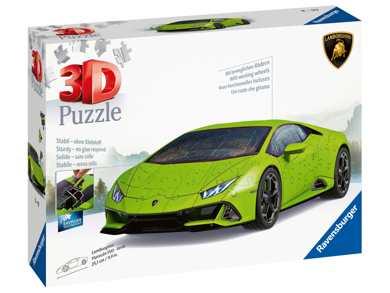 Puzzle 3d lamborghini huracán evo verde