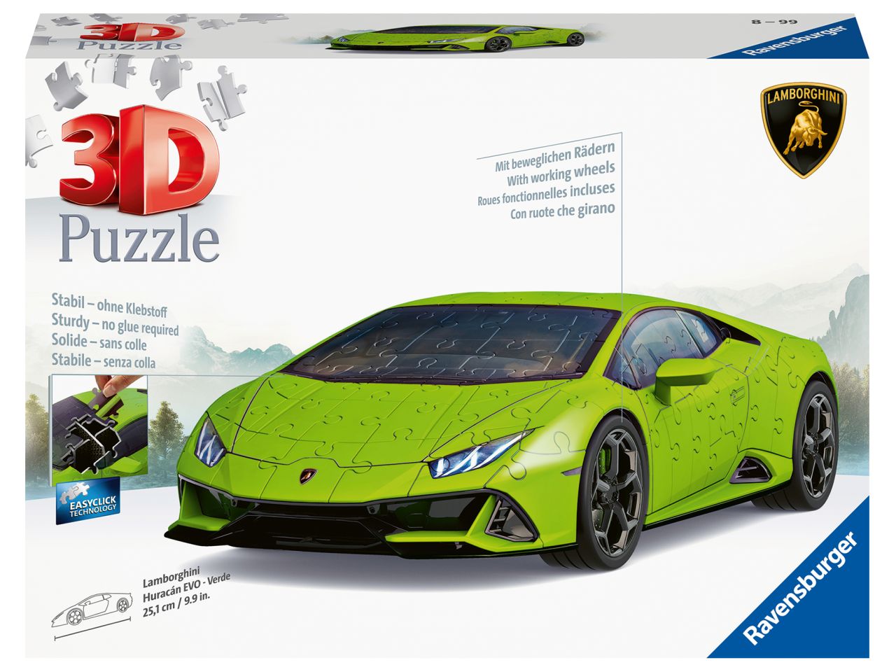 Puzzle 3d lamborghini huracán evo verde