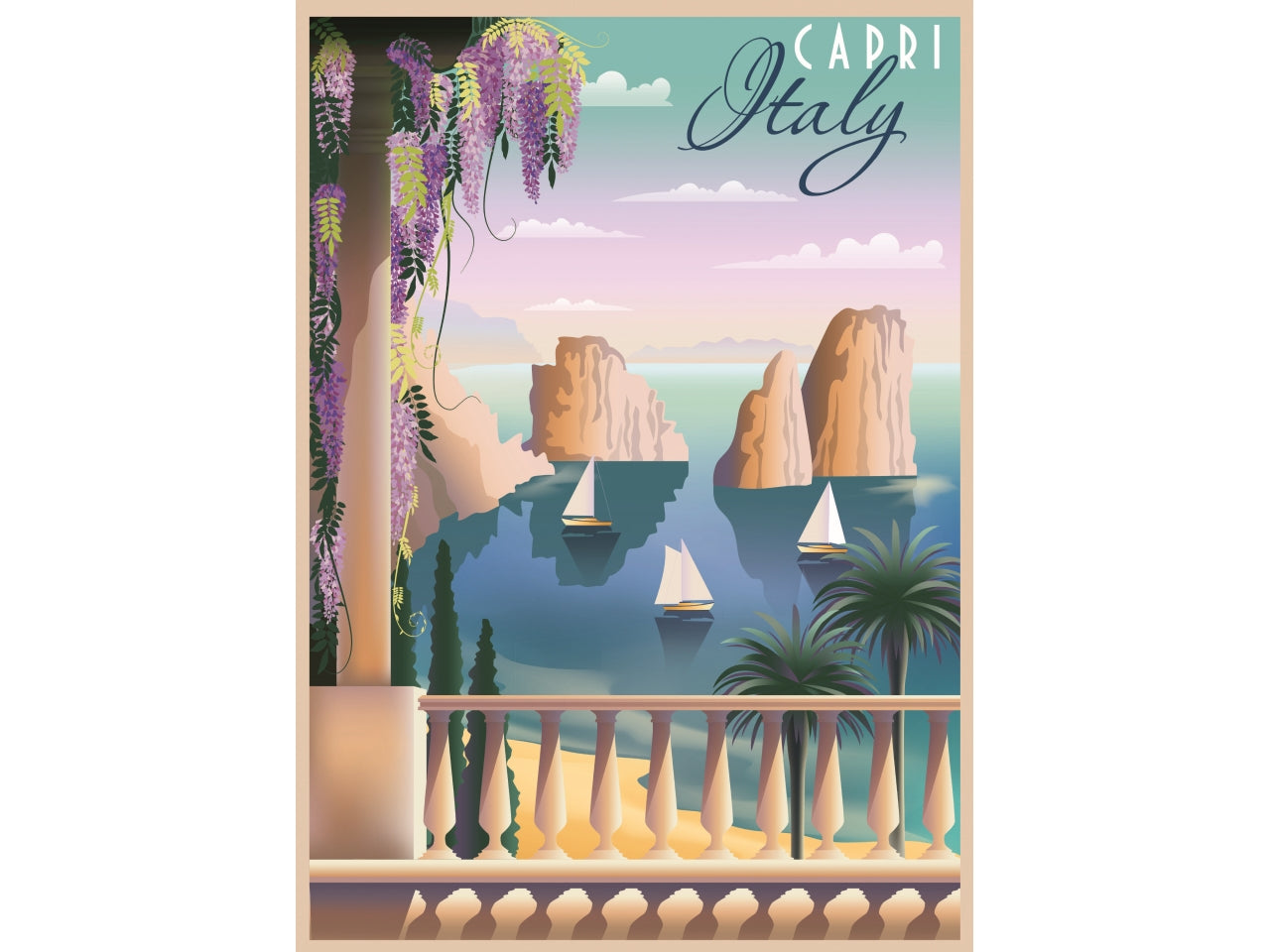 Puzzle postcard from capri, italy da 1000 pezzi