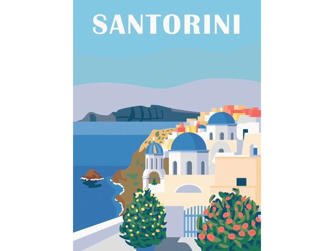 Ravensburger Creart Santorini, kit per dipingere con i numeri, 40x30 cm per ragazzi dai 14+ anni