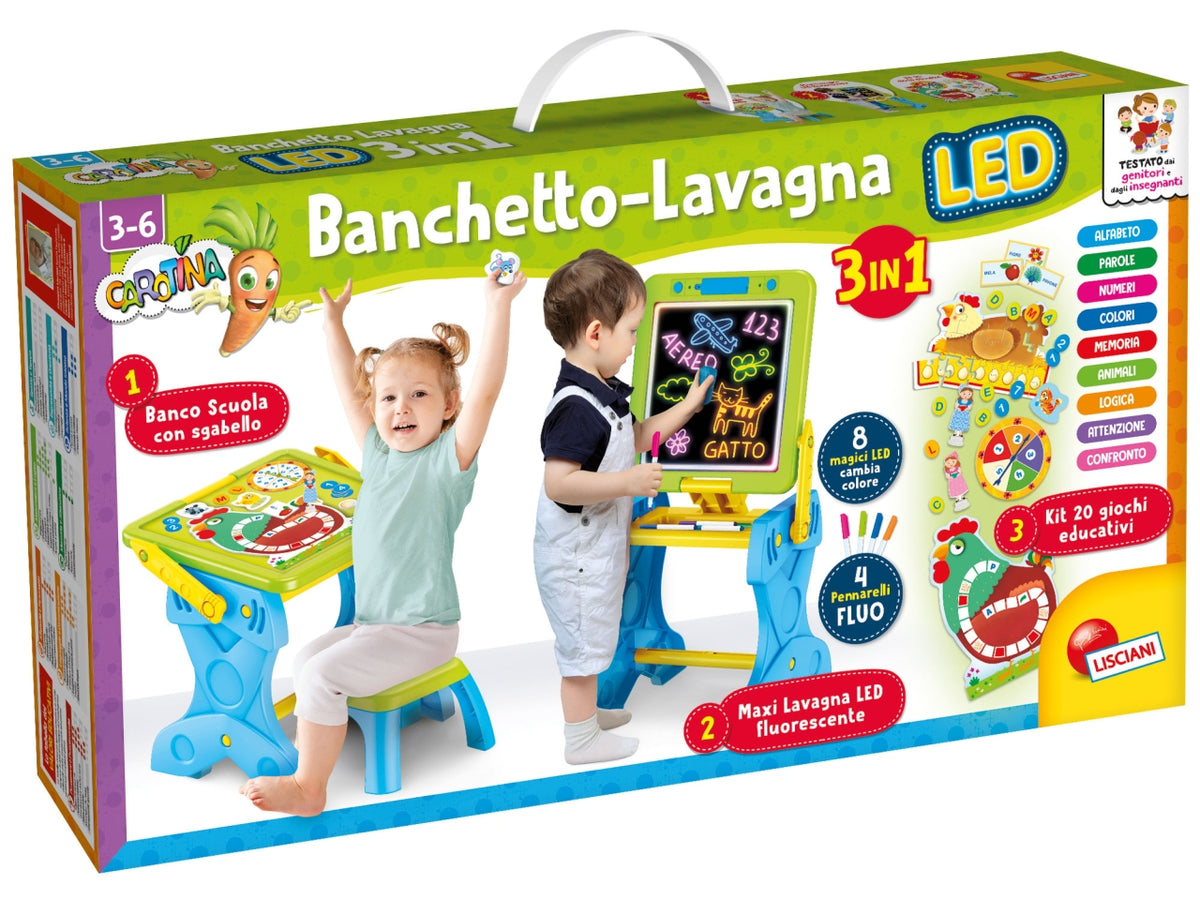 Carotina banchetto-lavagna led 3 in 1