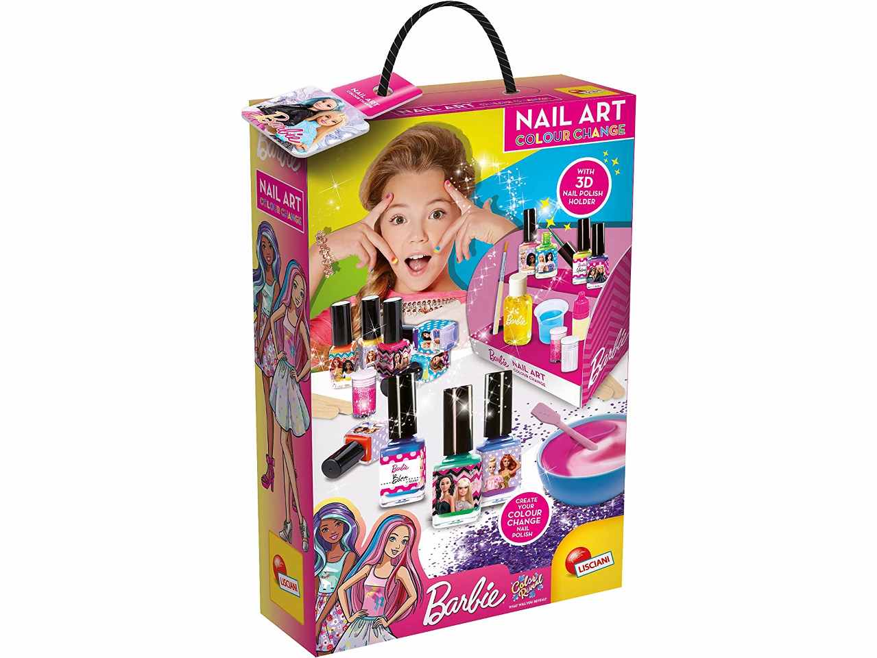 Barbie nail art colour change