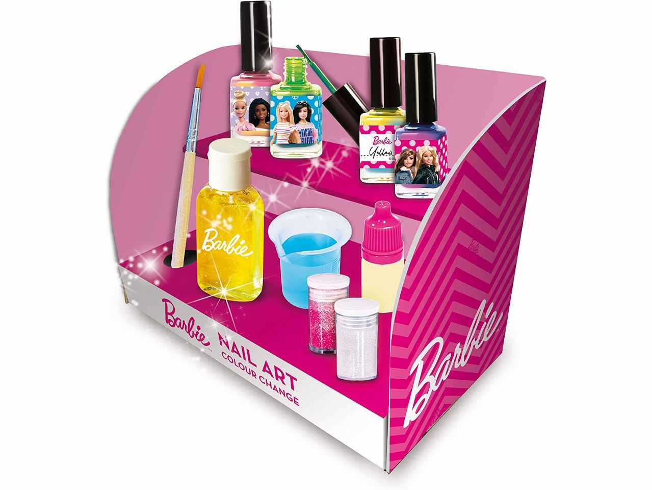 Barbie nail art colour change