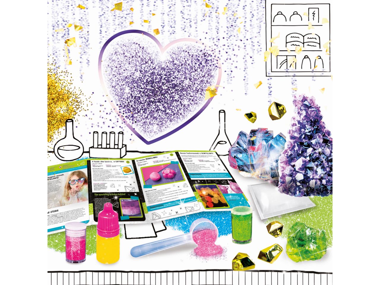 I'm a genius scienza pocket esperimenti con i glitter