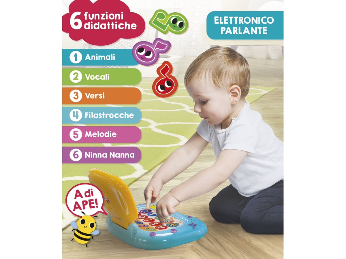 Carotina baby laptop led screen con luci, melodie e funzione ninna nanna $