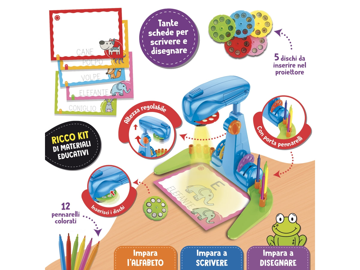 Carotina proiettore scuola di lettura e scrittura