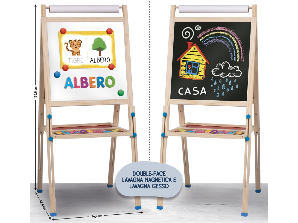 Montessori lavagnona legno cresce con te