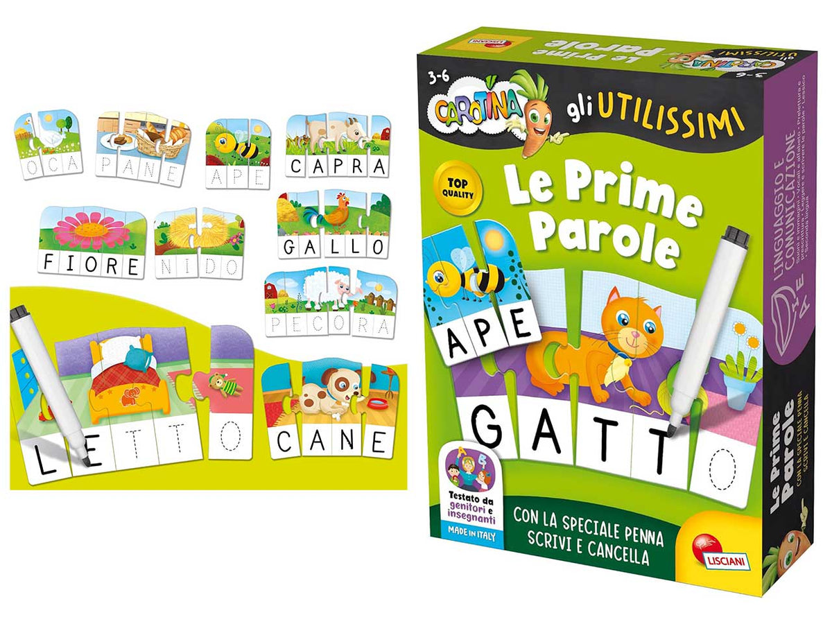 Carotina gli utilissimi le prime parole, gioco educativo per bambini dai 3-6 anni lisciani