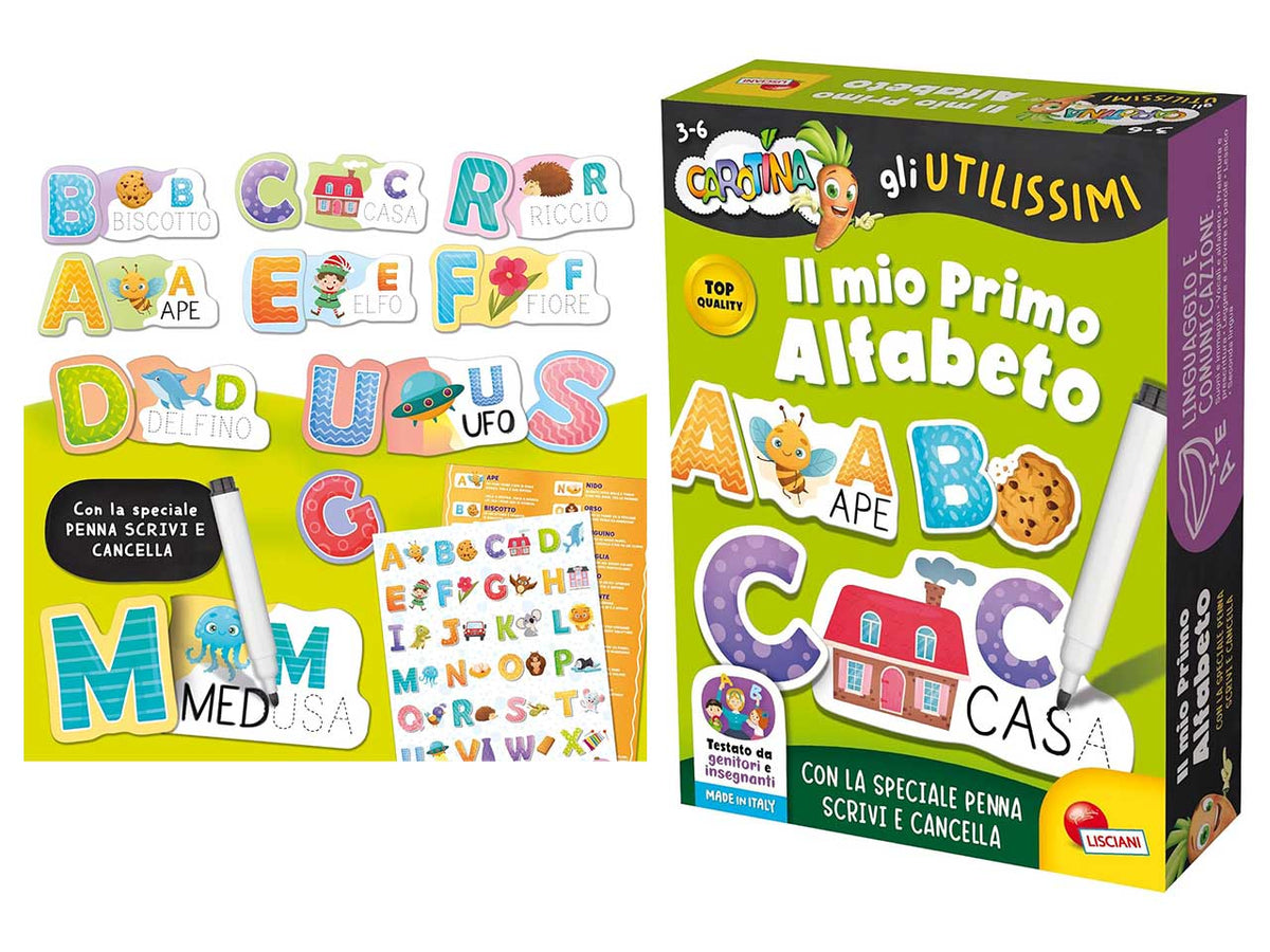 Carotina gli utilissimi il mio primo alfafeto, gioco educativo per bambini dai 3-6 anni lisciani