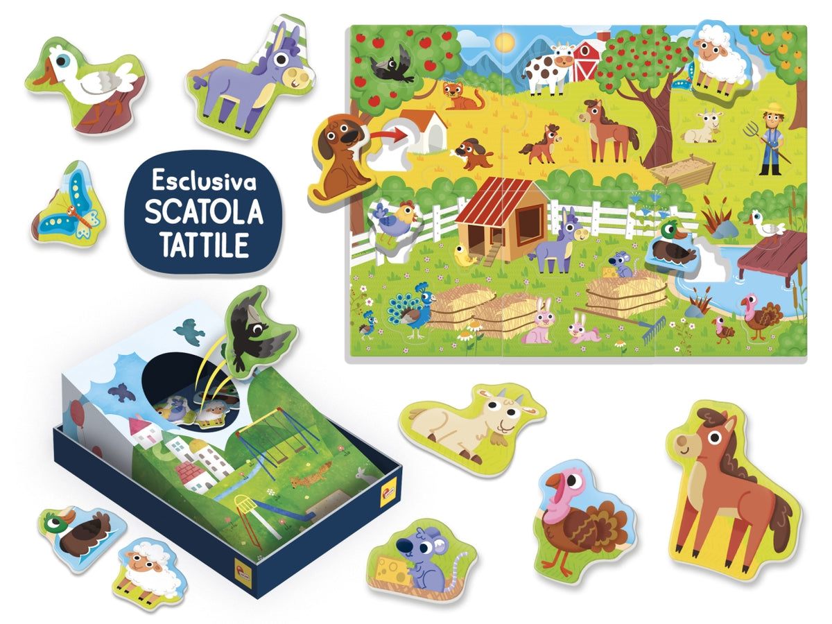 Montessori la fattoria gioco tattile con maxi puzzle, per bambini dai 3-6 anni lisciani