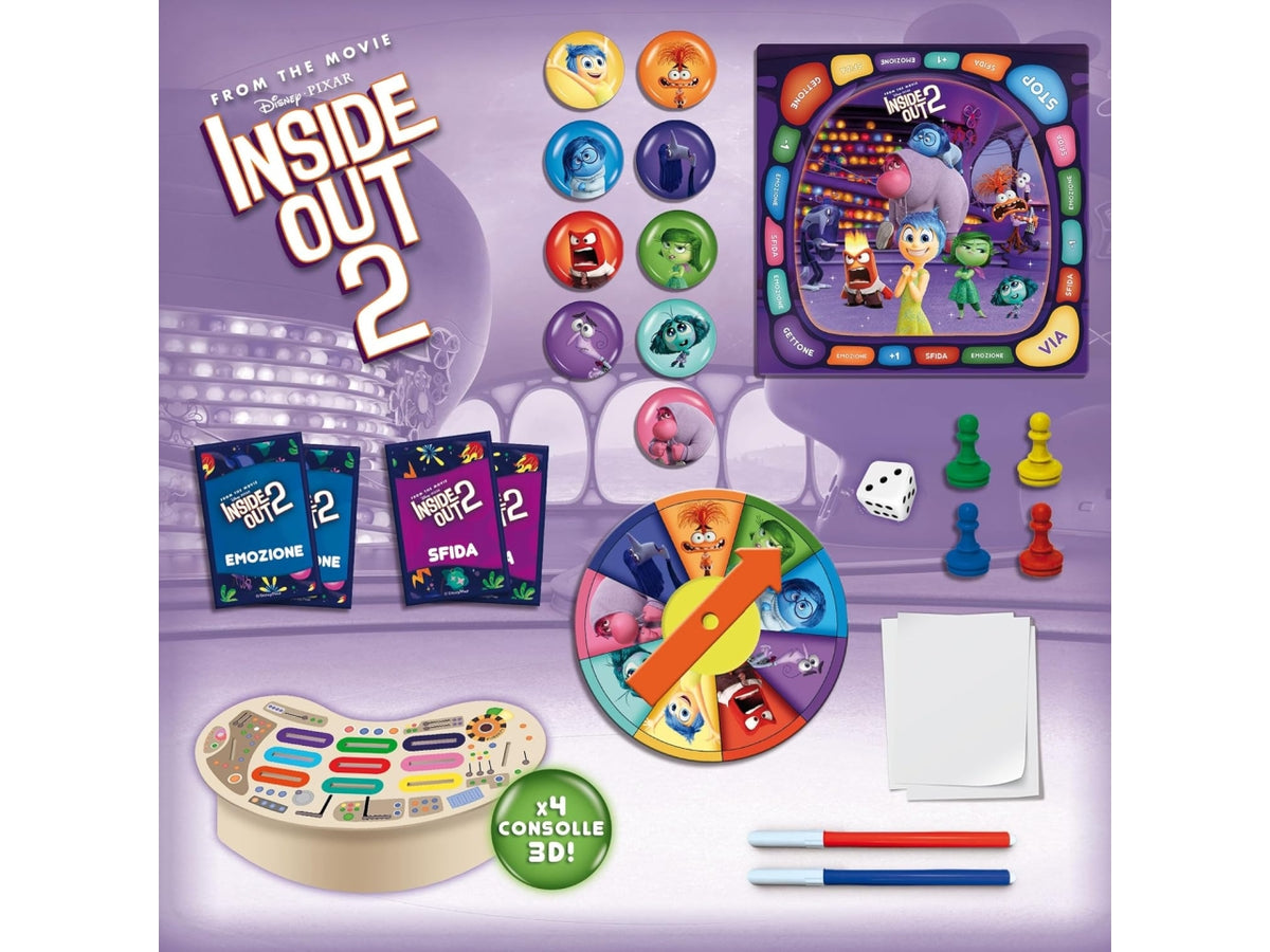 Gioco da tavolo inside out 2 il gioco delle emozioni con consolle 3d, da 2 a 4 giocatori dai 6 anni, tanti quiz e sfide per conoscere le emozioni lisciani