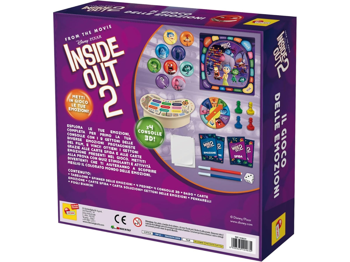Gioco da tavolo inside out 2 il gioco delle emozioni con consolle 3d, da 2 a 4 giocatori dai 6 anni, tanti quiz e sfide per conoscere le emozioni lisciani