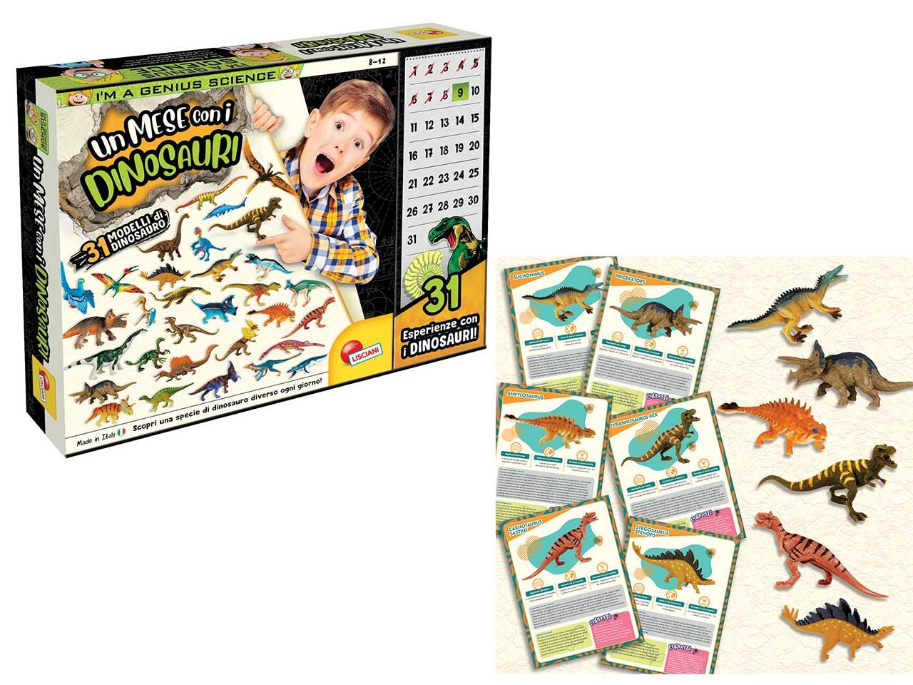 Gioco Scientifico I'm a Genius Un Mese con i Dinosauri - Multicolor, per Bambini 8-12 Anni, Lisciani