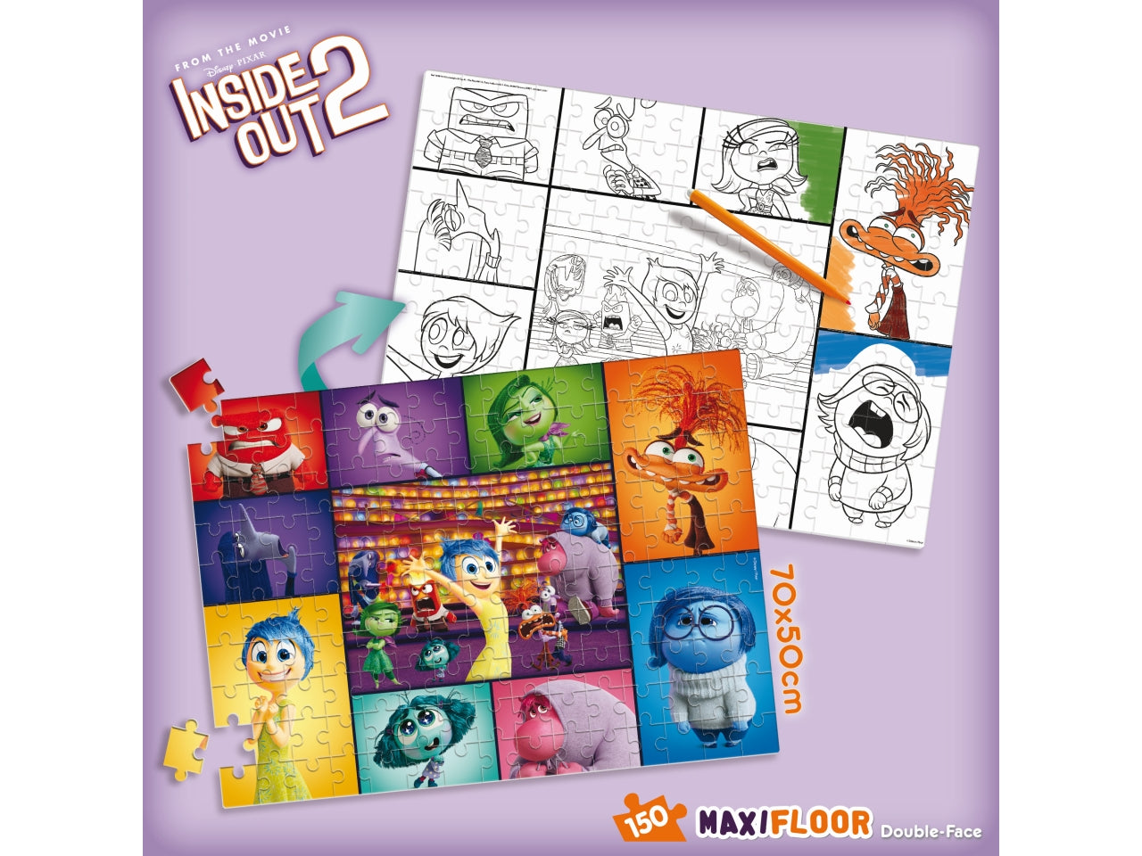 Puzzle MAXI floor 150 pezzi Inside Out 2 Disney età 6+ | Lisciani