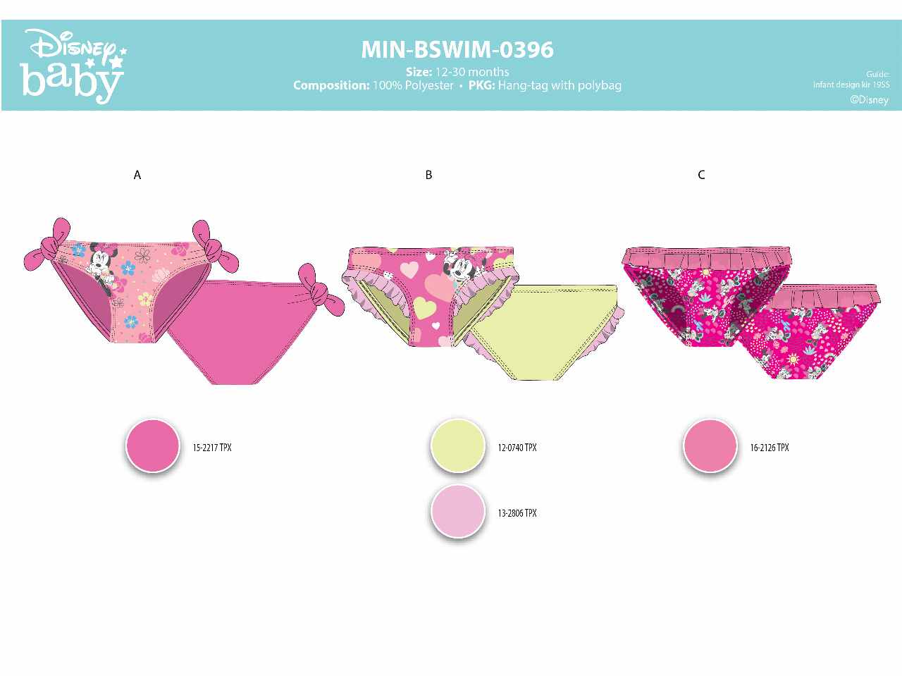 Costume da bagno bimba slip baby 12-30 mesi minnie