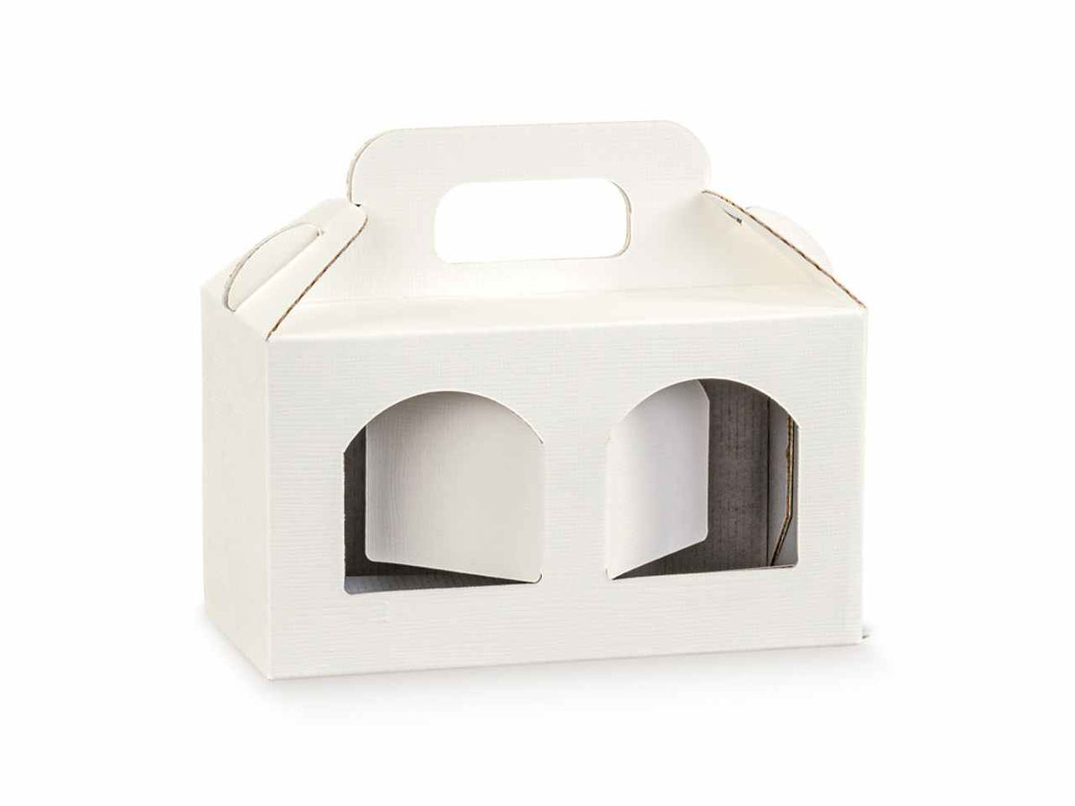Scatola seta bianco portavasetto 3 posti 17x8x9cm